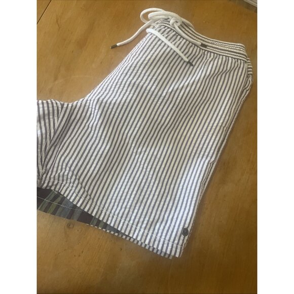 Tailor Vintage Reversible Shorts Purple Plaid Purple Stripe Mens 36” Waist Sz L - Picture 6 of 11